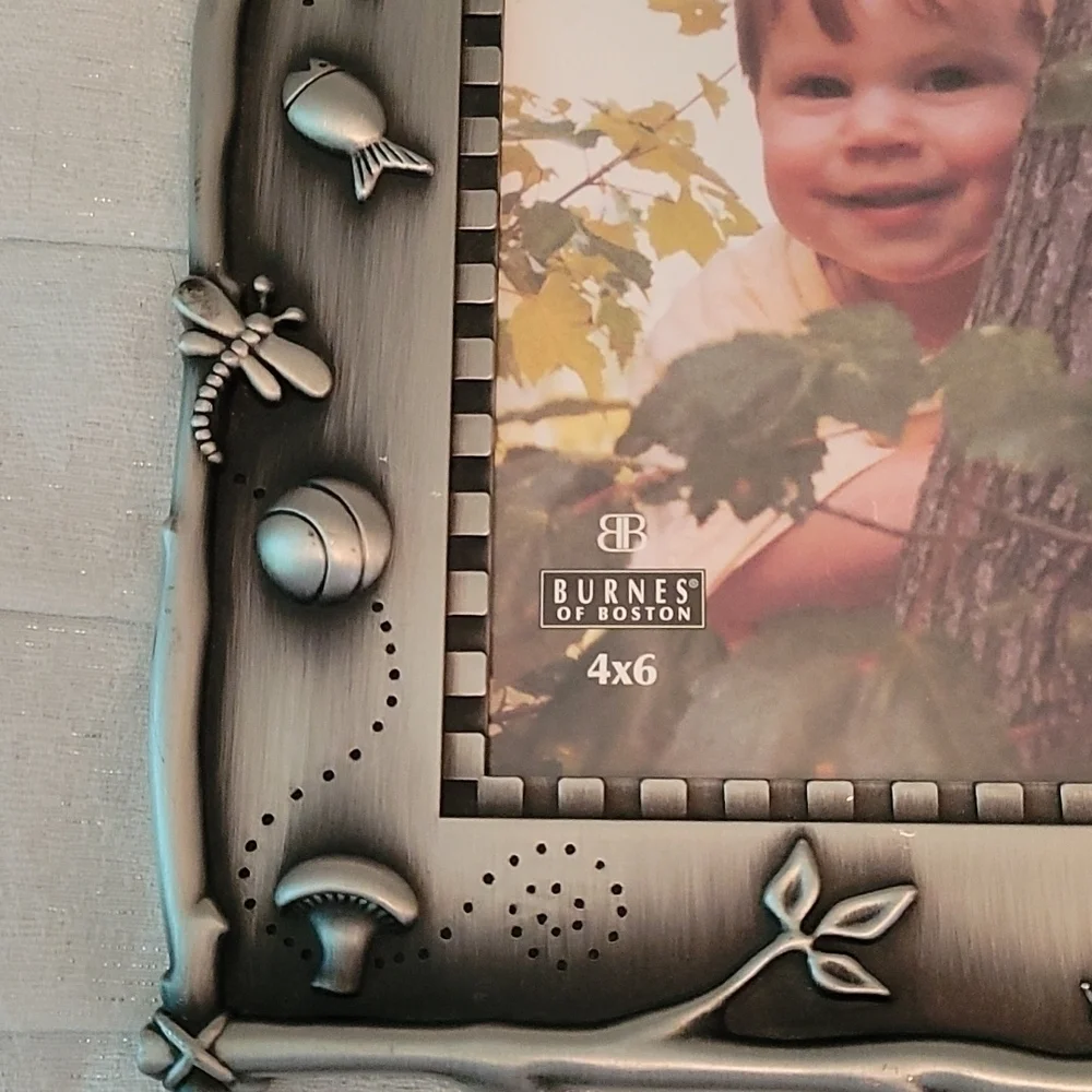 3/$30 BURNES OF BOSTON Fishing Fisherman Outdoor Boy's Metal Frame 4 x 6
